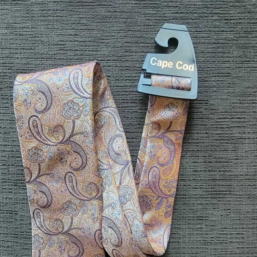 CAPE COD Neckwear Men's  Tie Paisley Pattern with Multicolor Accents